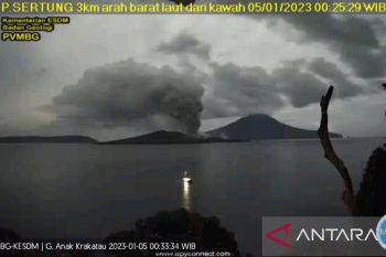 Erupsi Gunung Anak Krakatau munculkan kolom abu setinggi 750 meter
