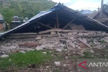 Gempa menyebabkan kerusakan rumah penduduk di Maluku Barat Daya