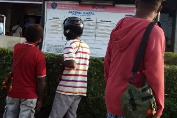 Arus balik libur tahun baru  penumpang kapal pelabuhan Biak naik