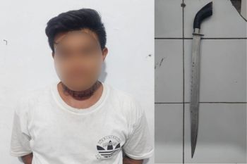 Tim Resmob Polres Bitung amankan seorang pria bawa senjata tajam