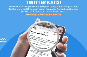 Waspadai akun twitter palsu, perhatikan tanda-tanda akun resmi KAI
