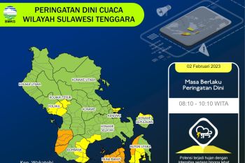 BMKG prediksi enam wilayah di Sulawesi Tenggara diguyur hujan
