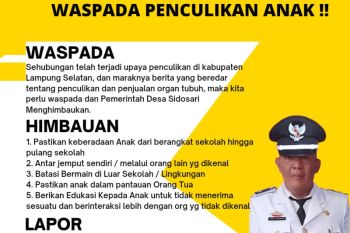 Kades Sidosari imbau warga waspadai penculikan