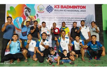 Peringatan bulan  K3 dengan olahraga badminton 31 perusahaan