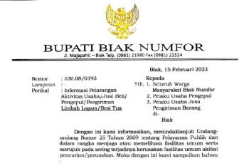 Pemkab Biak Numfor larang pengepul untuk menjual dan membeli limbah besi