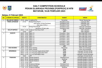 Jadwal dan lokasi pertandingan Porprov NTB 2023 hari ini