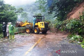 Material longsoran tutupi jalan nasional di Silaiang Bawah