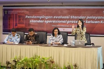 34 Satker Kemenkumham Sulsel ikuti pendampingan evaluasi standar pelayanan dan SOP