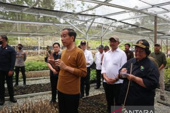 Presiden Jokowi ajak wartawan Istana Kepresidenan ke Persemaian Mentawir IKN