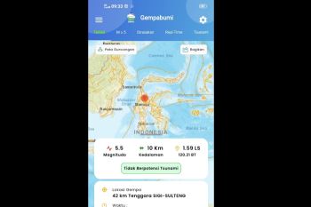 BMKG mutakhirkan gempa di Sulteng menjadi M 5,5