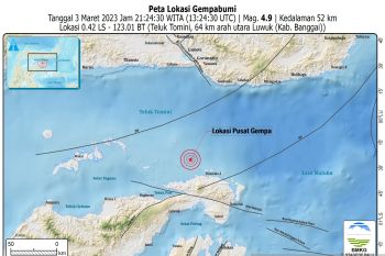 Gempa magnitudo 4,9 guncang Luwuk Sulawesi Tengah