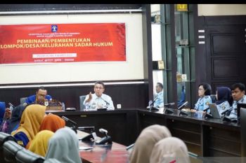 Kemenkumham Sumsel lakukan pembinaan desa dan  kelurahan sadar hukum