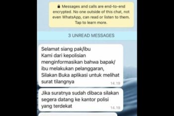 Polda Kepri imbau warga waspada penipuan surat tilang di aplikasi pesan instan