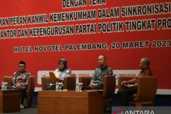 Kemenkumham Sumsel lakukan pendataan alamat kantor dan kepengurusan parpol