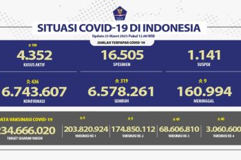 Satgas: Angka kesembuhan COVID-19 bertambah 319 orang