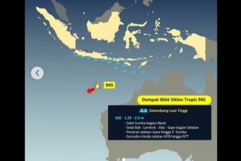BMKG mendeteksi bibit siklon 94S berpotensi pengaruhi gelombang tinggi