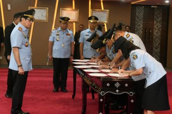 Kemenkumham Sulsel ikuti pelantikan lima Pimti Madya Kemenkumham