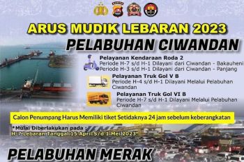 Jalur alternatif penyeberangan pemudik bermotor ke Sumatera melalui Pelabuhan Ciwandan