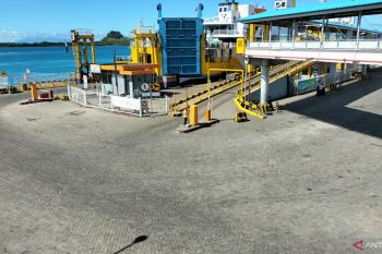 Dermaga Pelabuhan Bakauheni Lampung tampak sepi pada pagi hari