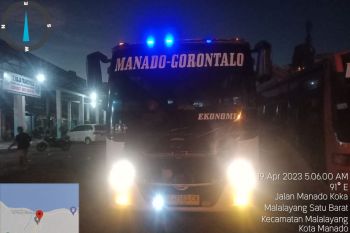 Tujuh bus berangkat dari Malalayang Manado tujuan Gorontalo bawa 189 pemudik