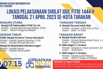 Pimpinan Daerah Muhammadiyah siapkan tujuh lokasi sholat Id di Tarakan