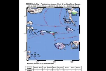 Gempa M 5,0 guncang wilayah Pantai Barat Laut Kepulauan Sula Maluku Utara