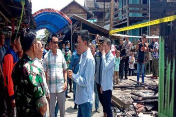 Bupati Barito Utara tinjau lokasi kebakaran di Kelurahan Lahei I