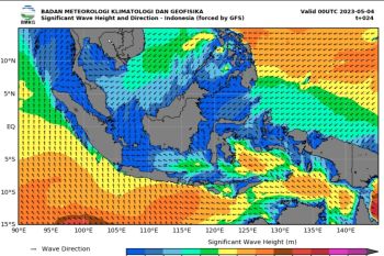 Gelombang tinggi hingga 4 meter berpotensi terjadi di perairan Indonesia pada 4-5 Mei