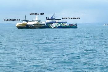 Kapal feri tujuan Batam terbakar di perairan Singapura