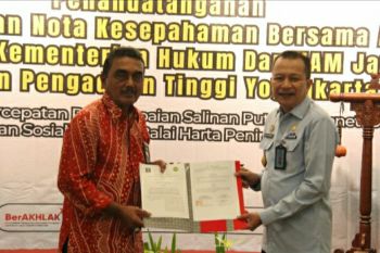 Kemenkumham Jateng-PT Yogyakarta teken MoU peningkatan perlindungan hukum