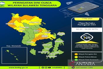 Sultra masih berpotensi hujan dengan intensitas berbeda