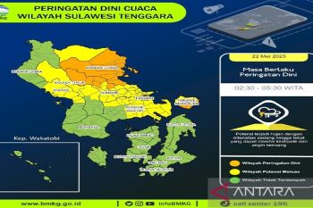 Sultra berpotensi hujan dengan intensitas sedang hingga lebat