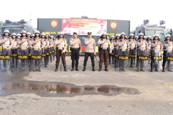 Polrestabes Makassar gelar pasukan antisipasi gangguan jelang pemilu 2024