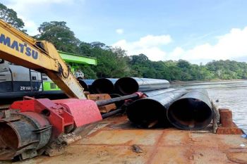 Pembangunan Jembatan Muara Teweh - Lemo kembali dilanjutkan