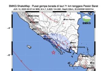 Gempa Magnituto 4,7 guncang Pesisir Barat Lampung