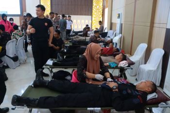 Sambut HUT Bhayangkara, Polda Lampung gelar donor darah