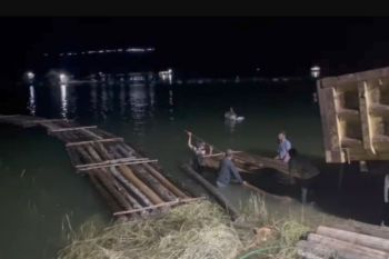 Polda Riau amankan 175 kayu balak bulatan ilegal di Sungai Gulamo Kampar