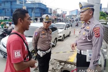 Sidak pembangunan pedestrian gencar dilakukan Polres Sukabumi