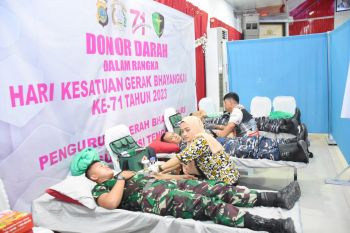 Korem 132 Tadulako turut berpartisipasi bakti kesehatan donor darah