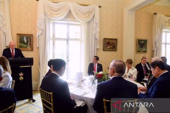 Presiden Jokowi bersantap siang bersama PM dan Gubernur Jenderal Australia