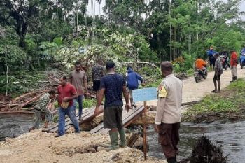 Hujan deras akibatkan dua  jembatan rusak di Kabupaten Sarmi