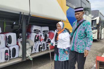 Kepulangan jamaah haji kloter pertama asal Lampung Utara