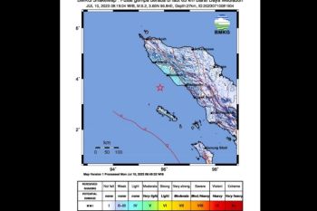 Gempa bumi melanda daerah pantai barat daya Meulaboh, Aceh