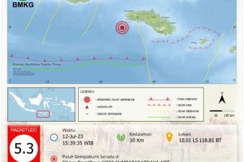 Gempa magnitudo 5.3 guncang Sumba Barat Daya