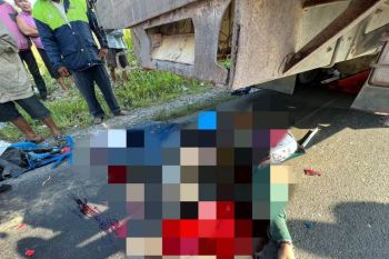 Kecelakaan maut, warga Perhentain Raja Kampar tewas di digilas tronton