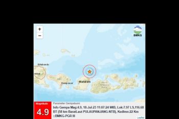 Gempa magnitudo 4,9 guncang NTB