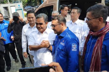 Ahmad Muzani bertemu Teuku Riefky di kantor DPP Partai Demokrat