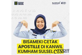 Kemenkumham Sulsel layani pencetakan sertifikat Apostille