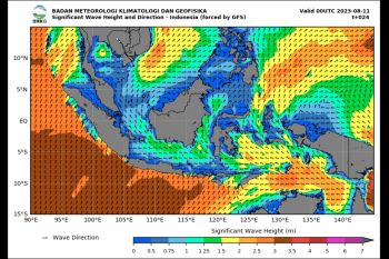 BMKG" Waspadai gelombang tinggi di wilayah pesisir pada 11-12 Agustus 2023