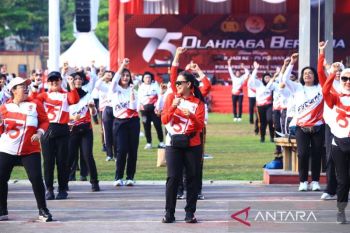 Peringati Hari Jadi Ke-75 Polwan, TNI-Polri gelar olahraga bersama